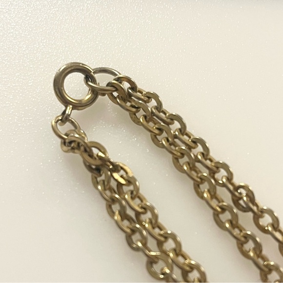 Vintage Emmons Gold Tone Tassel Pendant Chain Necklace - Picture 9 of 16